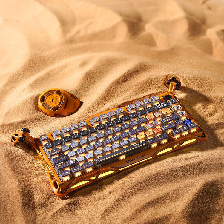 خرید GravaStar Mercury K1 Pro Wireless Mechanical Gaming Keyboard - Battle-Worn Yellow